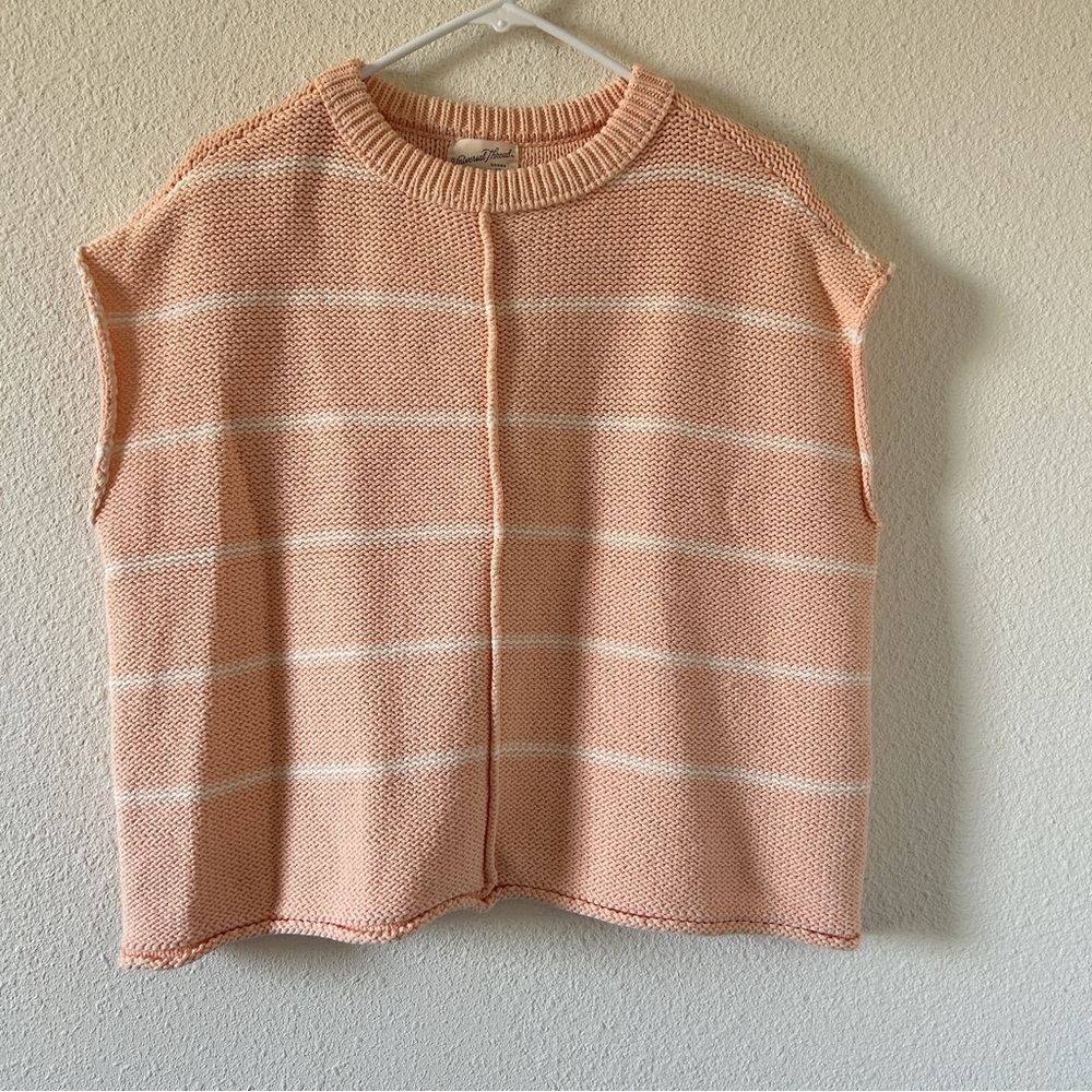 Universal Thread Boxy Crochet Knit Oversize Sleeveless Sweater Women Small Boho